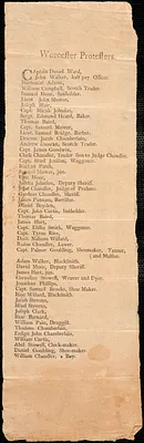 List of Worcester Protestors (Tories), n.d.