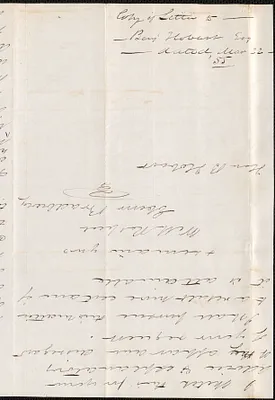 Copy of a letter from Ebenezer Bradbury to Benjamin. Hobart, 22 March 1855