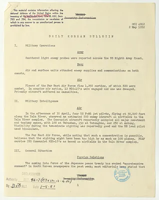 Memorandum, Daily Korean Bulletin
