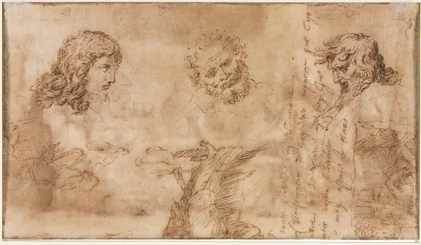 Three Heads and Other Sketches (verso)