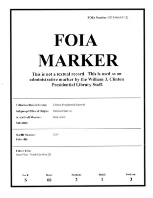State Files – North Carolina [2]