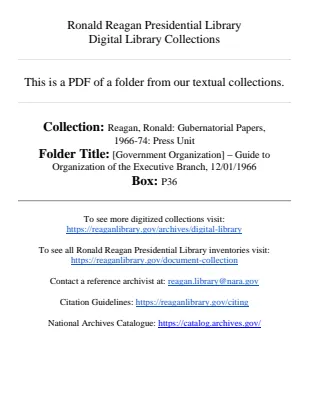 [Government Organization] - Guide to Organization of the Executive Branch, 12/01/1966