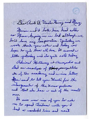 Letter from David Wallace to Bess W. Truman and Family
