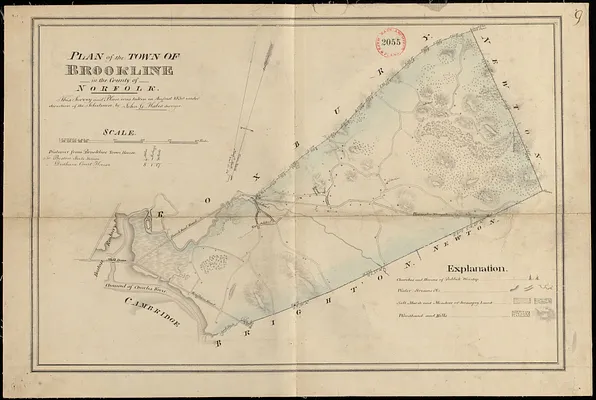 Plan of Brookline made by John G. Hales, dated August 1830