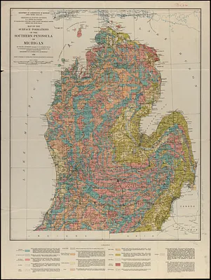 Map of the surface formations of the southern peninsula of Michigan