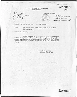 Memorandum from Sidney Souers to the National Security Council