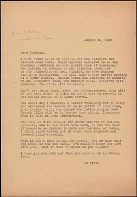 [Aldino Felicani] typed letter (copy) to Gardner Jackson, [Boston, Mass.], August 10, 1933