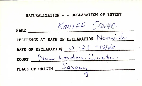 Connecticut State Library Compiled Index to Declarations of Intention, 1793-1899, Kaniff-Madden