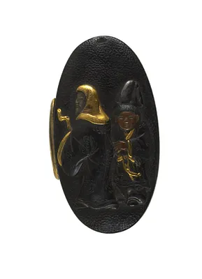 Kashira with a Chinese Sage and his Attendant