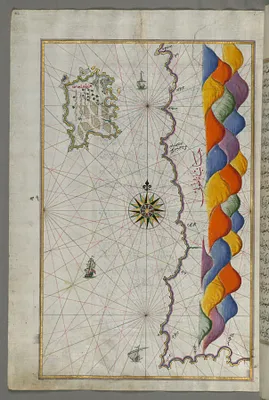 Map of the Island of Bozjah (Tenedos) Off the Coast of Anatolia