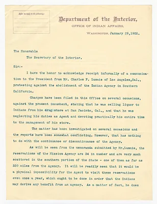 Letter to the Secretary of the Interior