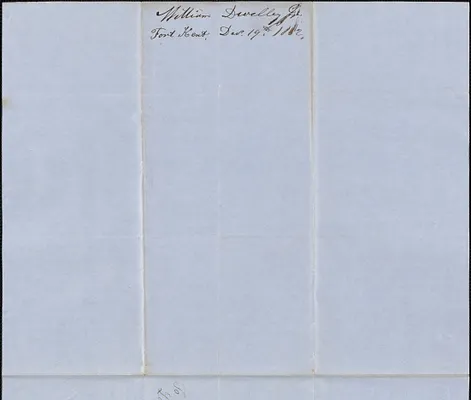 William Dwelley to Samuel Warner, 19 December 1852