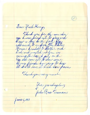 Letter from John Ross Truman to Harry S. Truman