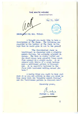 Letter from Charles Ross to Bess W. Truman