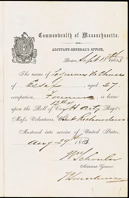 Civil War enlistment paper
