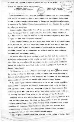 Draft Press Release of Speech