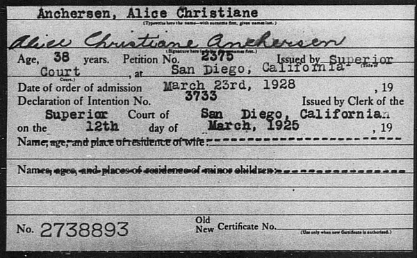 Anchersen, Alice Christiane - 1928