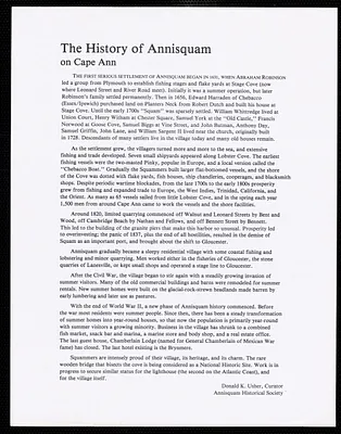 The history of Annisquam on Cape Ann