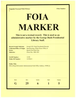 DEA [Drug Enforcement Administration] Field Office Address, 3/9/89 [2]