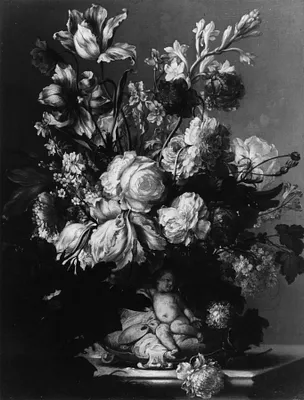 Flowers in a Vase with a Putto