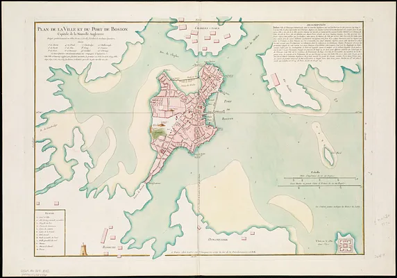 Plan de la ville et du port de Boston
