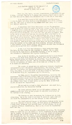 Press Release, Speech of President Harry S. Truman, Albany, New York