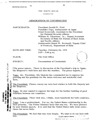 February 24, 1976 - Ford, Japanese Ambassador Fumihiko Togo