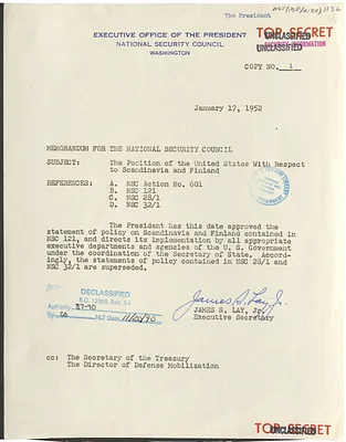 Memorandum from James S. Lay, Jr. to the National Security Council