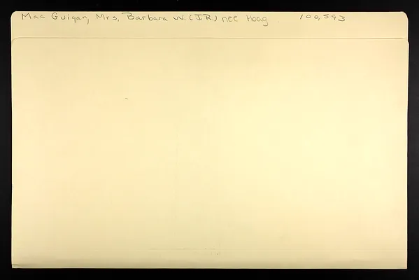 MacGuigan, Mrs. Barbara W. (J.R.) nee Hoag