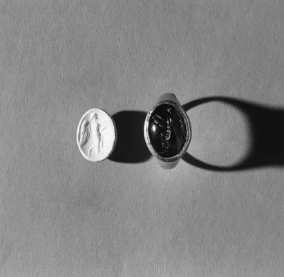 Intaglio with Nike Holding a Lyre Set in a Ring