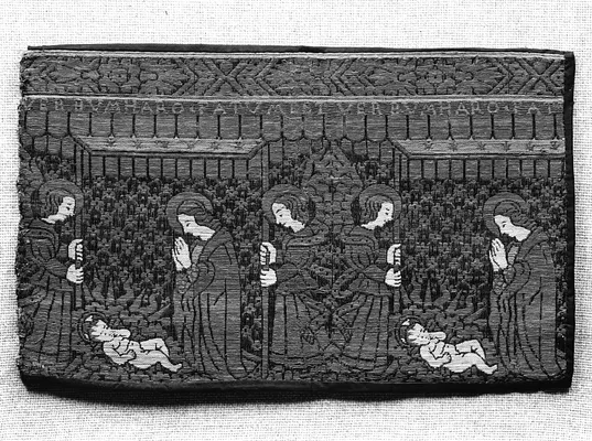 Border of Brocatelle with Adoration of the Christ Child