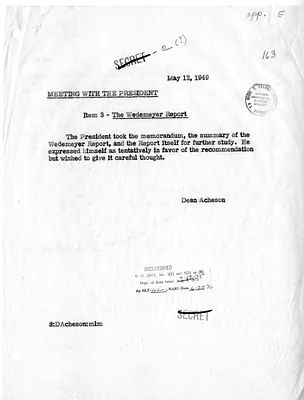 Memorandum of Conversation with Secretary of State Dean Acheson and President Harry S. Truman