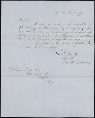 Chappaquiddick and Christiantown Accounts and Correspondence, 1847