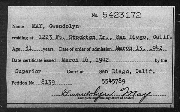 May, Gwendolyn - 1942
