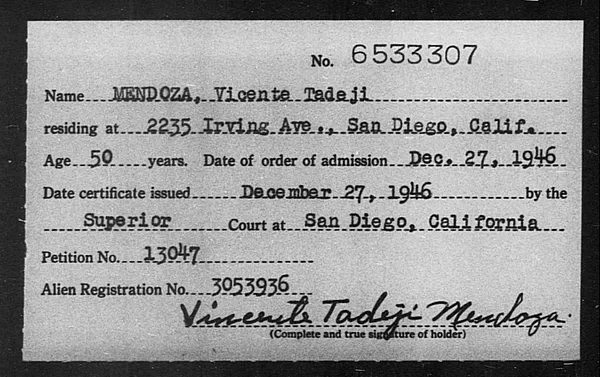 Mendoza, Vicente Tadeji - 1946