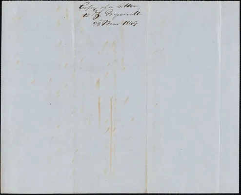 Copy of a leter from George Coffin to Z. Ingersoll, 28 March 1849