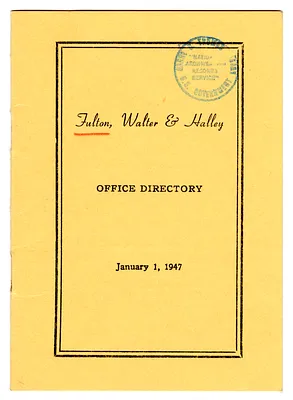 Fulton, Walter & Halley Office Directory