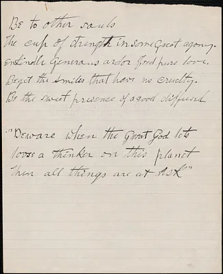 [Victoria Woodhull Martin] autograph note, [Bredon's Norton, Worcestershire, Eng.?], approximately 1901-1927