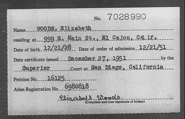 Woods, Elizabeth - 1951