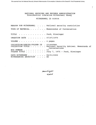 July 7, 1975 - Ford, Kissinger