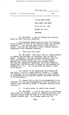 Press Secretary Briefings, 8/22/74