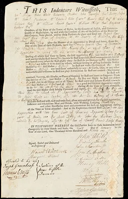Robert Carr indentured to apprentice with John Stone of Concord, 6 January 1791