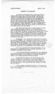 Press Release, Statement by President Harry S. Truman