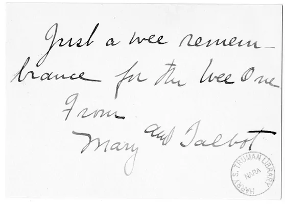 Baby Gift Card from Mary and Robert Talbot Romine