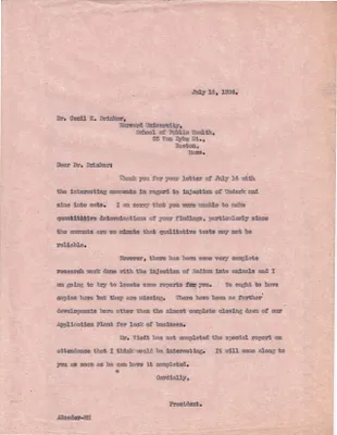 Letters Sent to Cecil K. Drinker, July 16, 1924