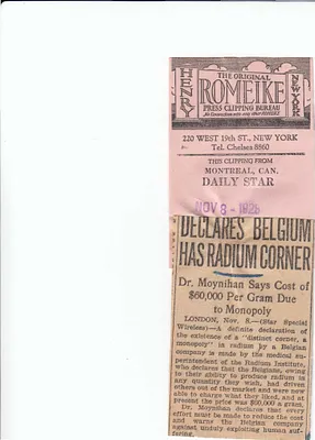 Newspaper clipping, November 8, 1928