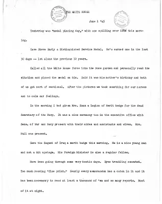 Typed Note of President Harry S. Truman