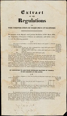 Extract of the Regulations for the corporation of Ferrymen at Elsinore