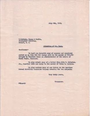 Letters Sent to Mr. Tamm, July 8, 1925