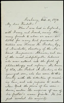 Letter from William Lloyd Garrison, Roxbury, [Mass.], to Wendell Phillips Garrison, [Nov.] 10, 1872